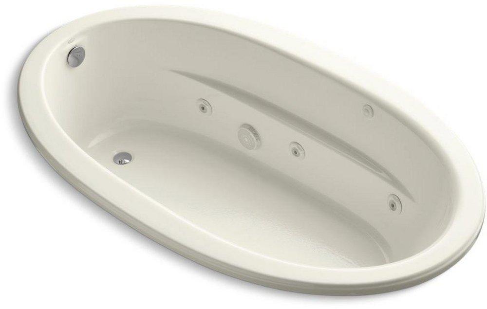 KOHLER Biscuit 72 x 42 in. Whirlpool Drop-In Bathtub with Reversible Drain 