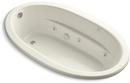 KOHLER Biscuit 72 x 42 in. Whirlpool Drop-In Bathtub with Reversible Drain 