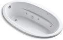 KOHLER White 72 x 42 in. Whirlpool Drop-In Bathtub with Reversible Drain 