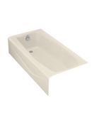 KOHLER Almond 60 x 30-1/4 in. Soaker Alcove Bathtub Left Drain 