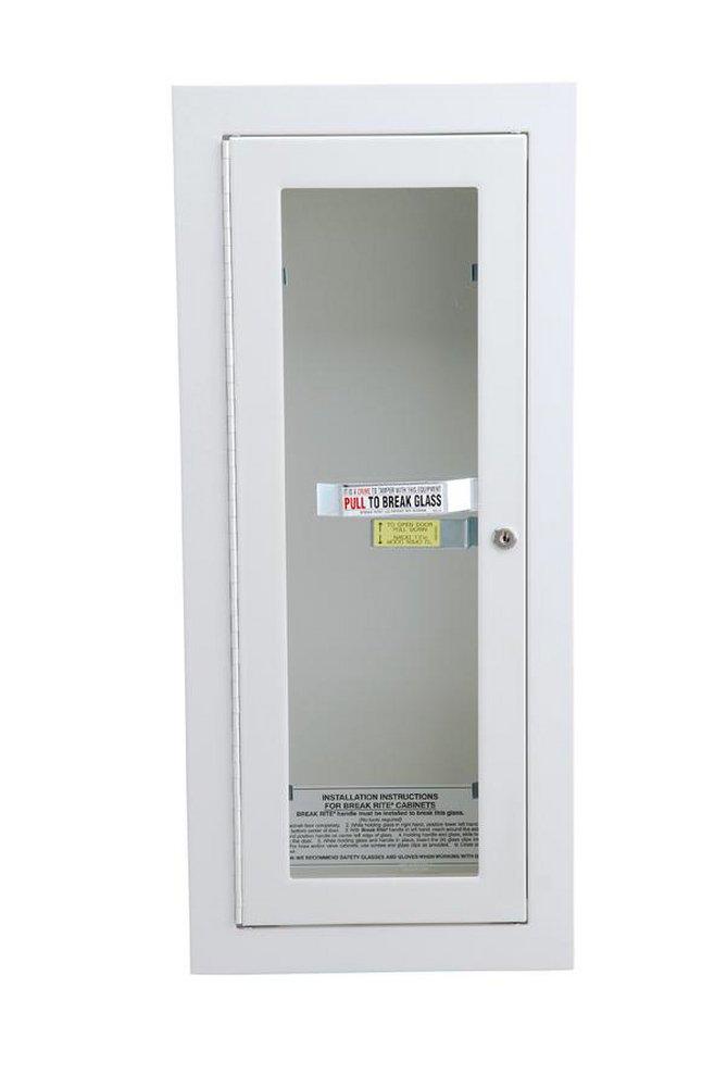 Potter Roemer White Fire Extinguisher and Valve Cabinet 