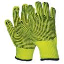 L Size Plastic String Knit Gloves with PVC Dots