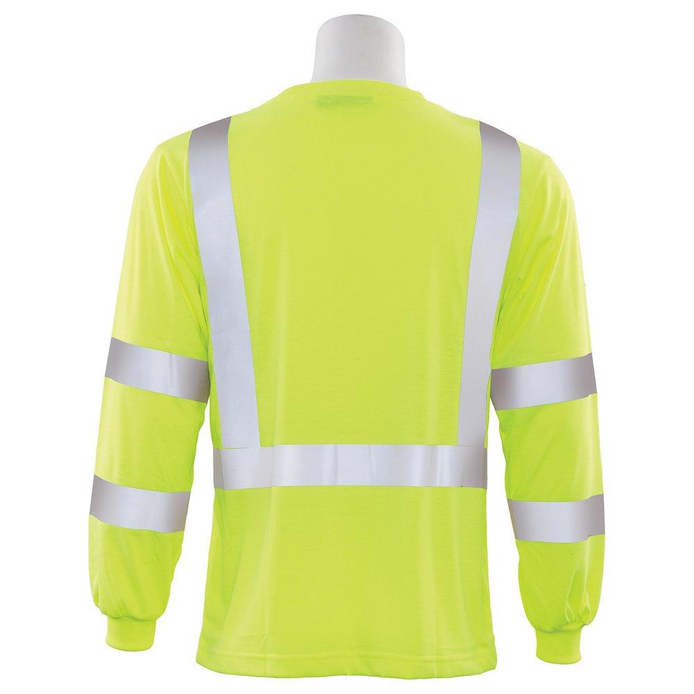 ERB Safety Hi-Viz Lime Long Sleeve Shirt in Hi-Viz Lime 