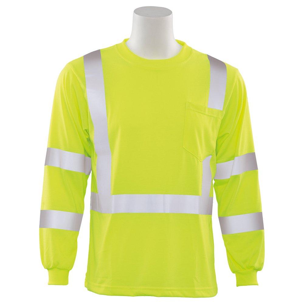 ERB Safety Hi-Viz Lime Long Sleeve Shirt in Hi-Viz Lime 