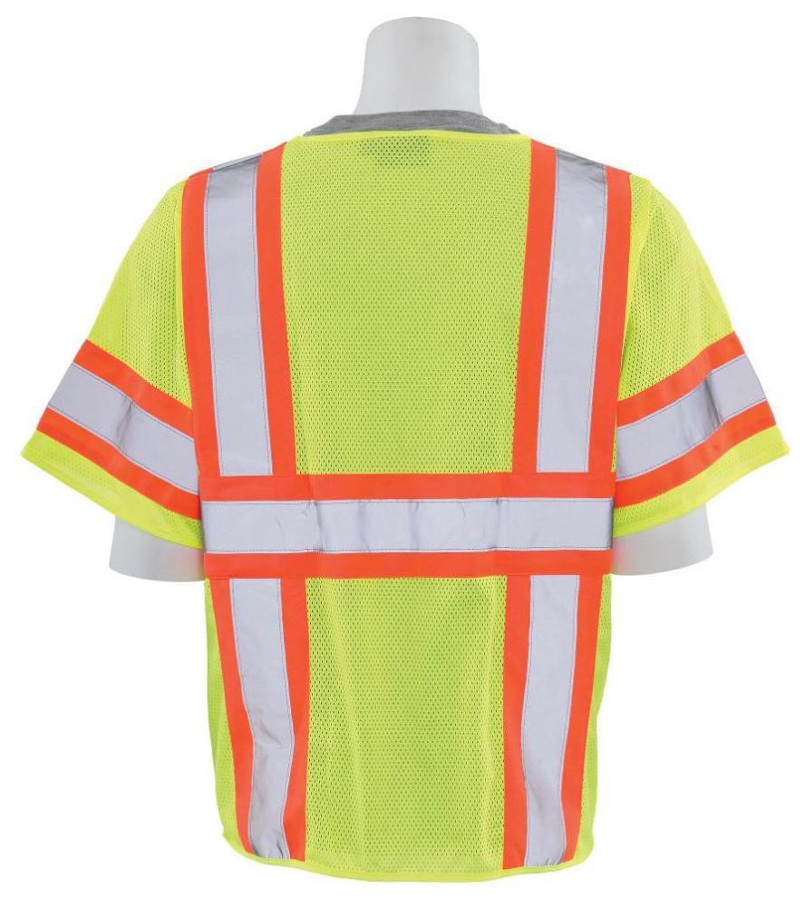 ERB Safety Hi-Viz Lime High Visibility Lime Vest with Contrasting Trim 