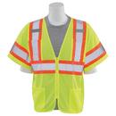 ERB Safety Hi-Viz Lime Mesh Vest with Hook and Loop Closure with Mic Tabs on Both Side in Hi-Viz Lime 