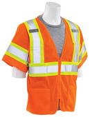 ERB Safety Hi-Viz Orange Mesh Vest with Hook and Loop Closure in Hi-Viz Orange 