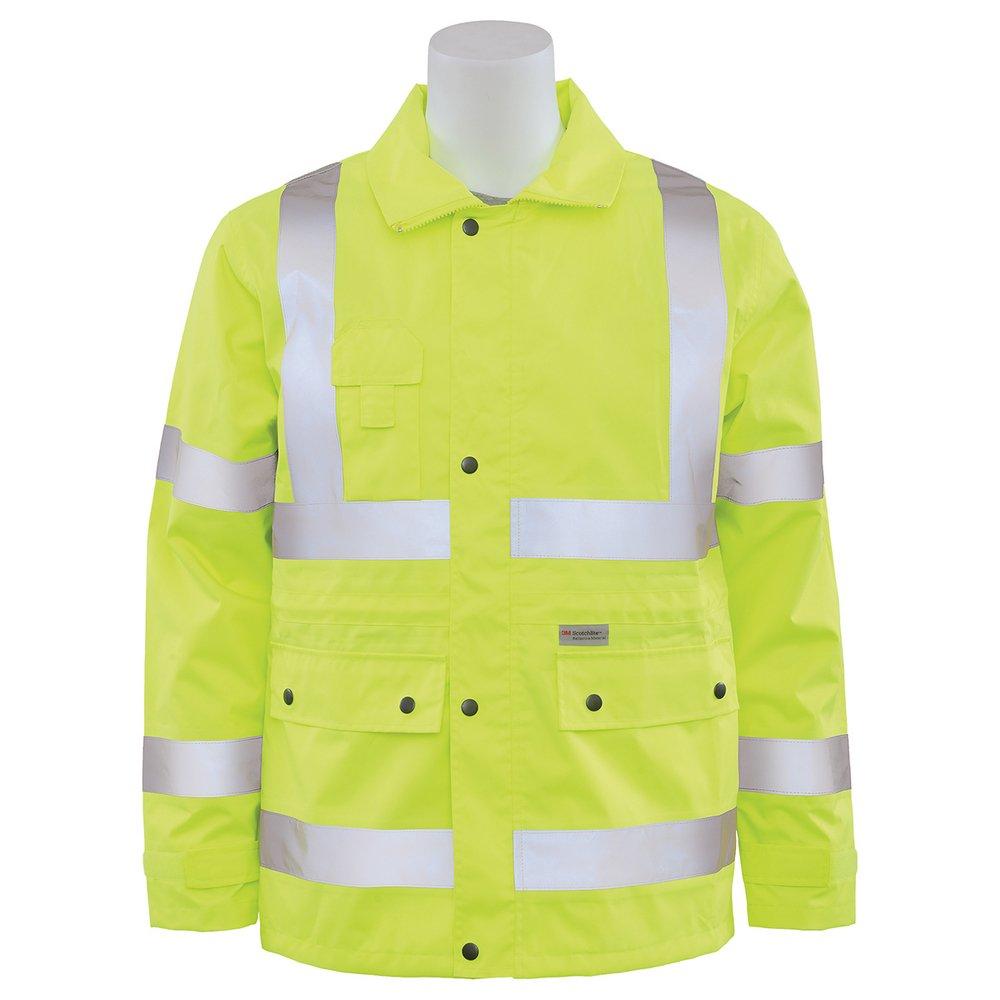 ERB Safety Hi-Viz Lime Raincoat in Lime 