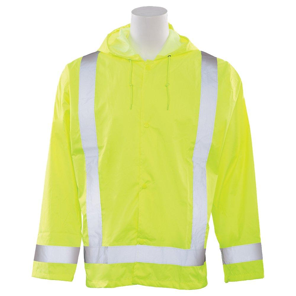 ERB Safety Hi-Viz Lime Raincoat in Lime 