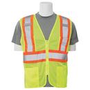 L Size Mesh Resuable Safety Vest with Zipper Front Closure in Lime