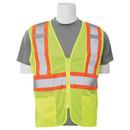 ERB Safety Hi-Viz Lime Mesh Resuable Safety Vest with Zipper Front Closure in Lime 