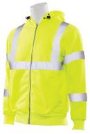 ERB Safety Hi-Viz Lime Zip-Up Sweatshirt with Attached Hood in Hi-Viz Lime 