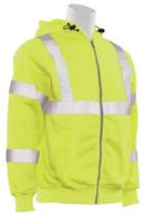 ERB Safety Hi-Viz Lime Zip-Up Sweatshirt with Attached Hood in Hi-Viz Lime 