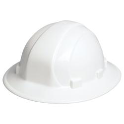 White Full Brim Mega Ratchet Safety Helment