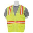 XL Size Surveyor's Vest & Mesh Back Zip Front in Lime