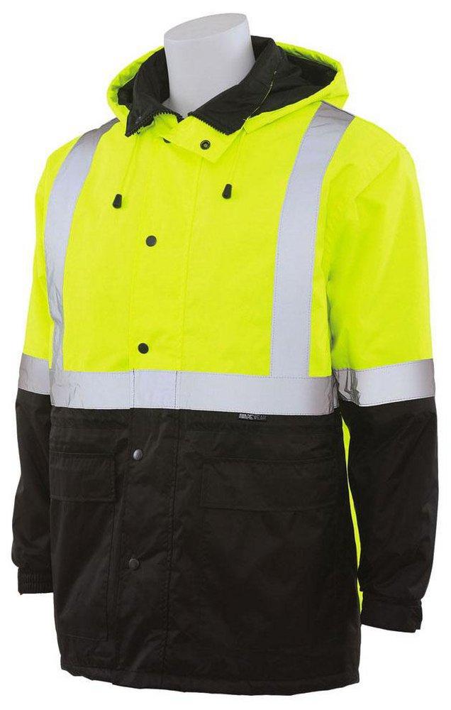 ERB Safety Hi-Viz Lime 4XL ANSI CL2 PARKA HIVIZ Lime *Z 