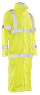 ERB Safety Hi-Viz Lime Long Raincoat in Lime 
