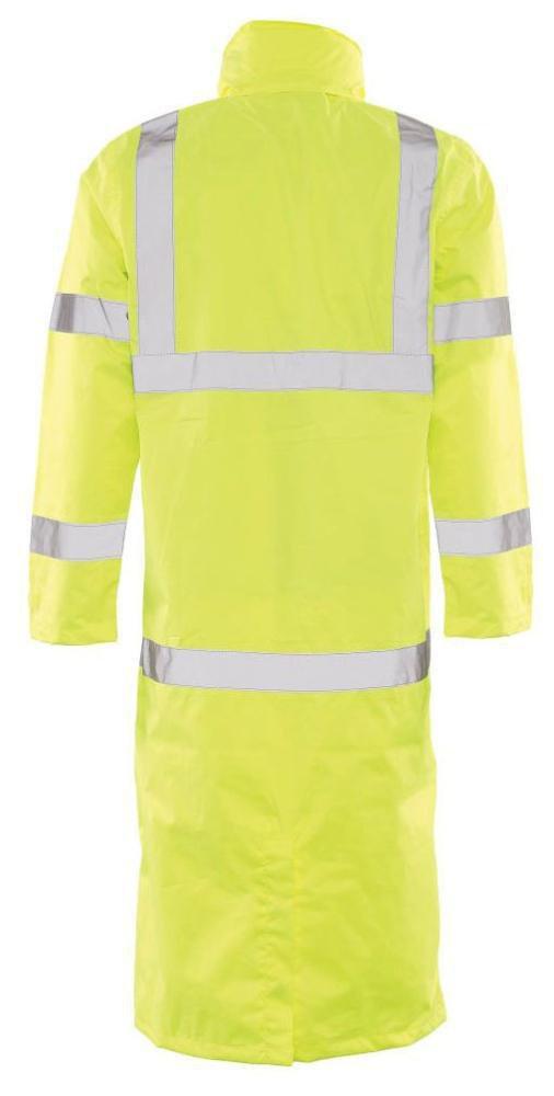 ERB Safety Hi-Viz Lime Long Raincoat in Lime 