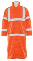 Size M Reusable Plastic Rain Coat in Hi-Viz Orange
