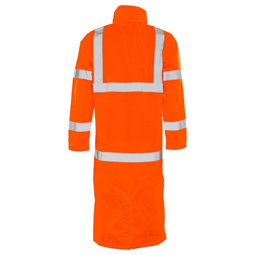 DeltaPlus Hi-Viz Orange Reusable Plastic Rain Coat in Hi-Viz Orange 