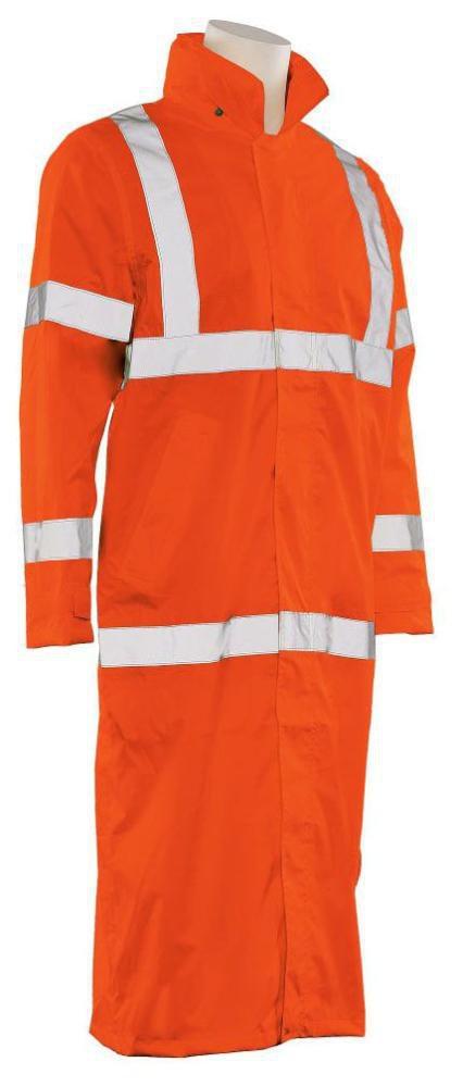 ERB Safety Hi-Viz Orange Long Raincoat in Orange 