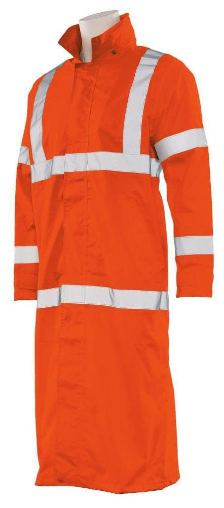 ERB Safety Hi-Viz Orange Long Raincoat in Orange 