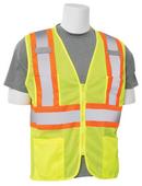 ERB Safety Hi-Viz Lime Mesh Safety Vest with Zipper Front Closure in Lime 