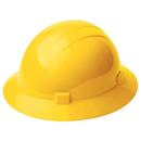Full Brim Safety Helmet with Mega Ratchet in Yellow