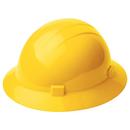 ERB Safety Yellow Full Brim Safety Helmet with Mega Ratchet 