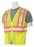 ERB Safety Hi-Viz Lime Mesh Safety Vest with Zipper Front Closure in Lime 