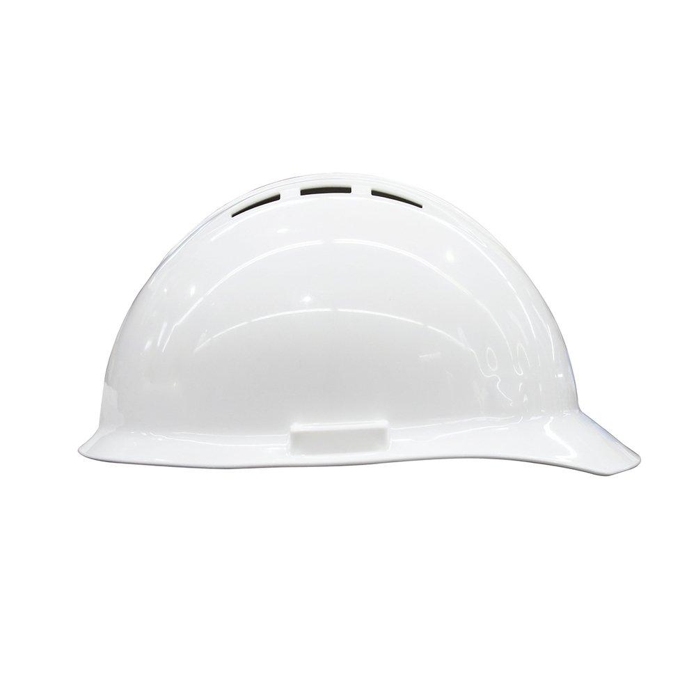 ERB Safety White Size 6.5-8 Plastic Vented Hard Hat 