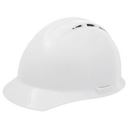 Cap Style Vented Hard Hat with Ratchet Suspension in White
