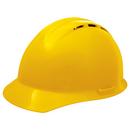 DeltaPlus Yellow HDPE and Nylon Vented Hard Hat with 4-Point Mega Ratchet Suspension 