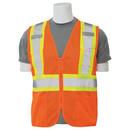 L Size High-Visibility Mesh Vest with Zipper Front Closure in Orange