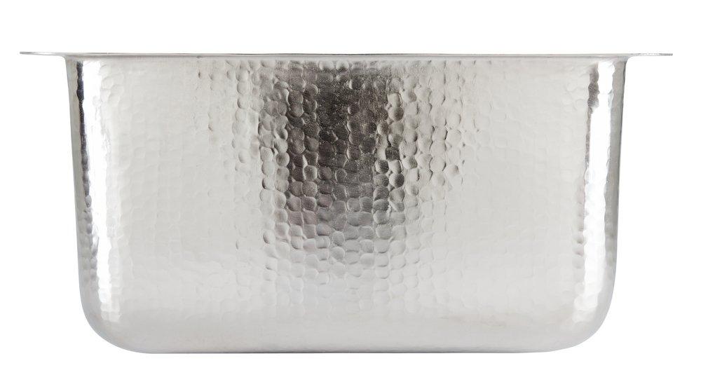 Thompson Hammered Nickel 17 x 15 in. Drop-in and Undermount Copper Bar Sink 