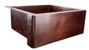 Thompson Aged Copper 25 x 22 in. No Hole Copper Single Bowl Dual Mount Kitchen Sink 