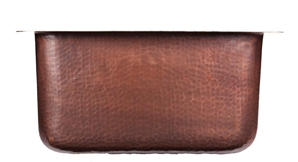 Thompson Aged Copper 17 x 15 in. Drop-in and Undermount Copper Bar Sink 