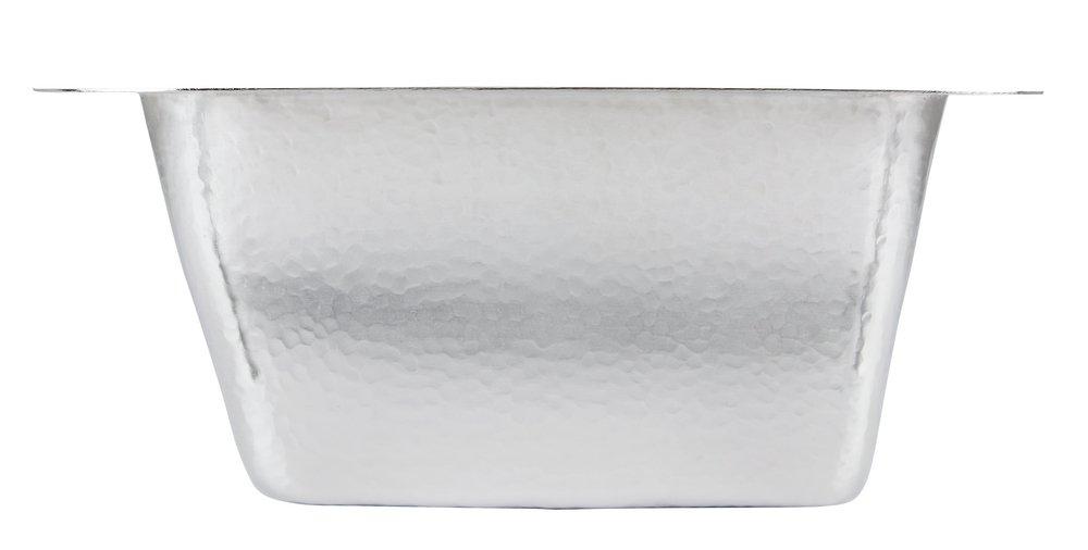 Thompson Hammered Nickel 15-5/8 x 15-5/8 in. Drop-in and Undermount Nickel Bar Sink 