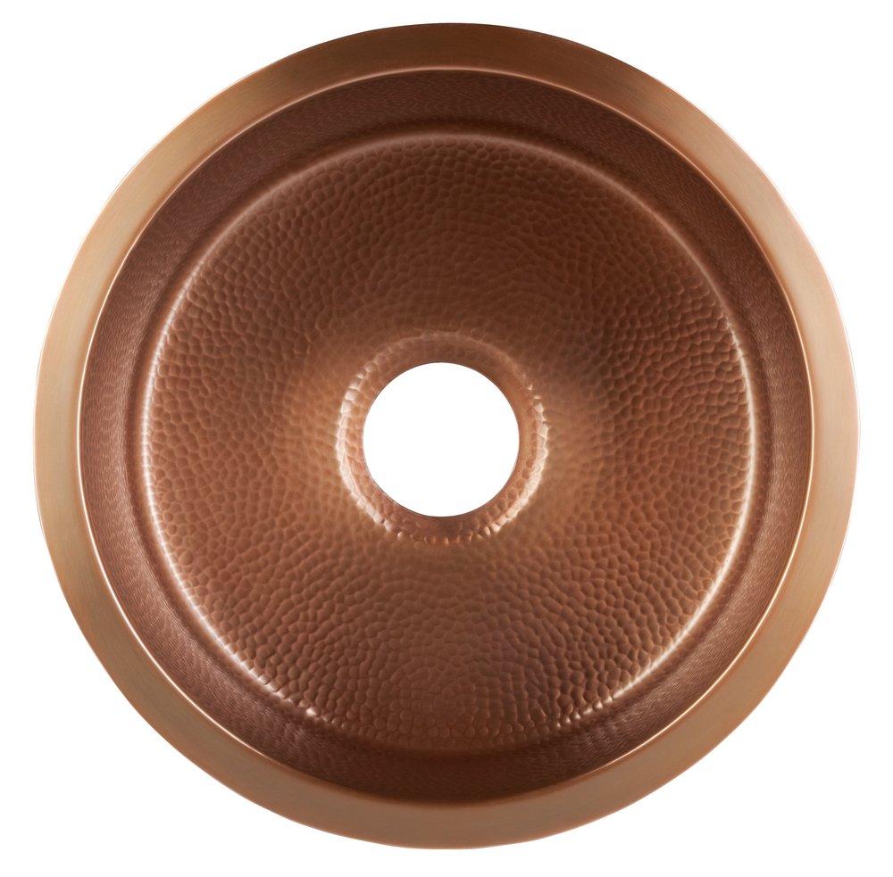 Thompson Antique Copper 17 x 17 in. Drop-in and Undermount Copper Bar Sink 