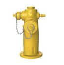 Series 2490 Yellow No Hub or NST 4-1/2 x 2-1/2 x 2-1/2 in. Assembled Fire Hydrant