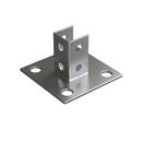 FNW® Stainless Steel Single Channel Four Hole Square Stainless Steel Post Base 