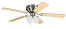 Craftmade Brushed Polished Nickel 52 in. 5-Blade Hugger Mount Ceiling Fan with Light Kit 