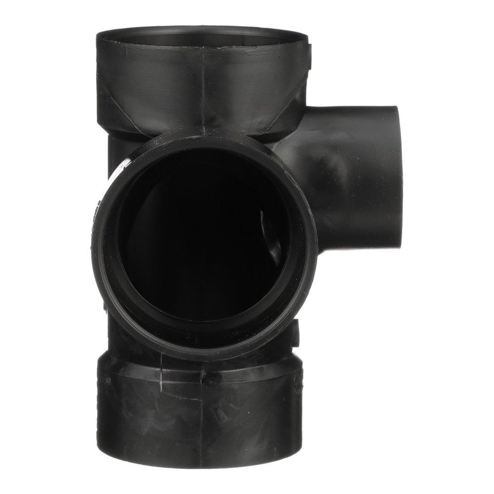 Black ABS DWV Sanitary Tee with Right Side Inlet 