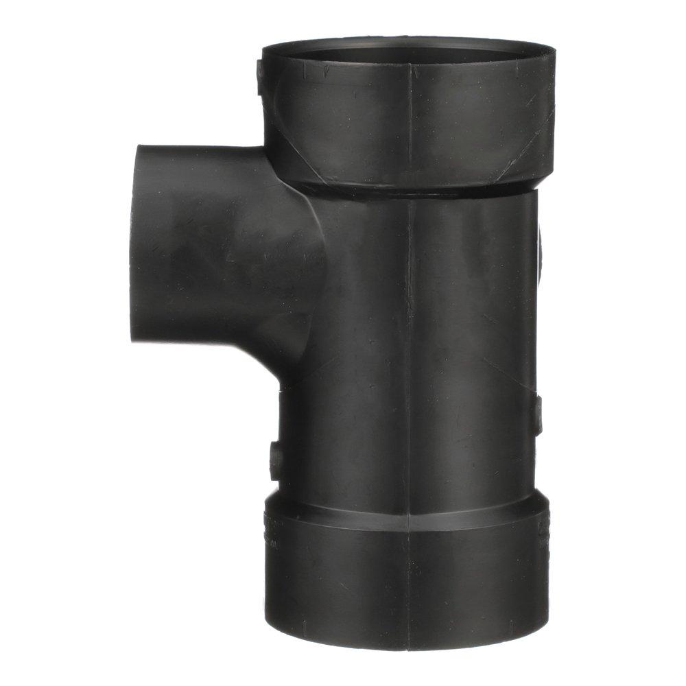 Black ABS DWV Sanitary Tee with Right Side Inlet 