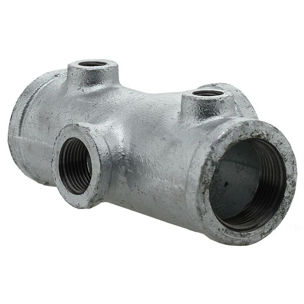 2" Long Galvanized Malleable Iron Solid Tank Tee 