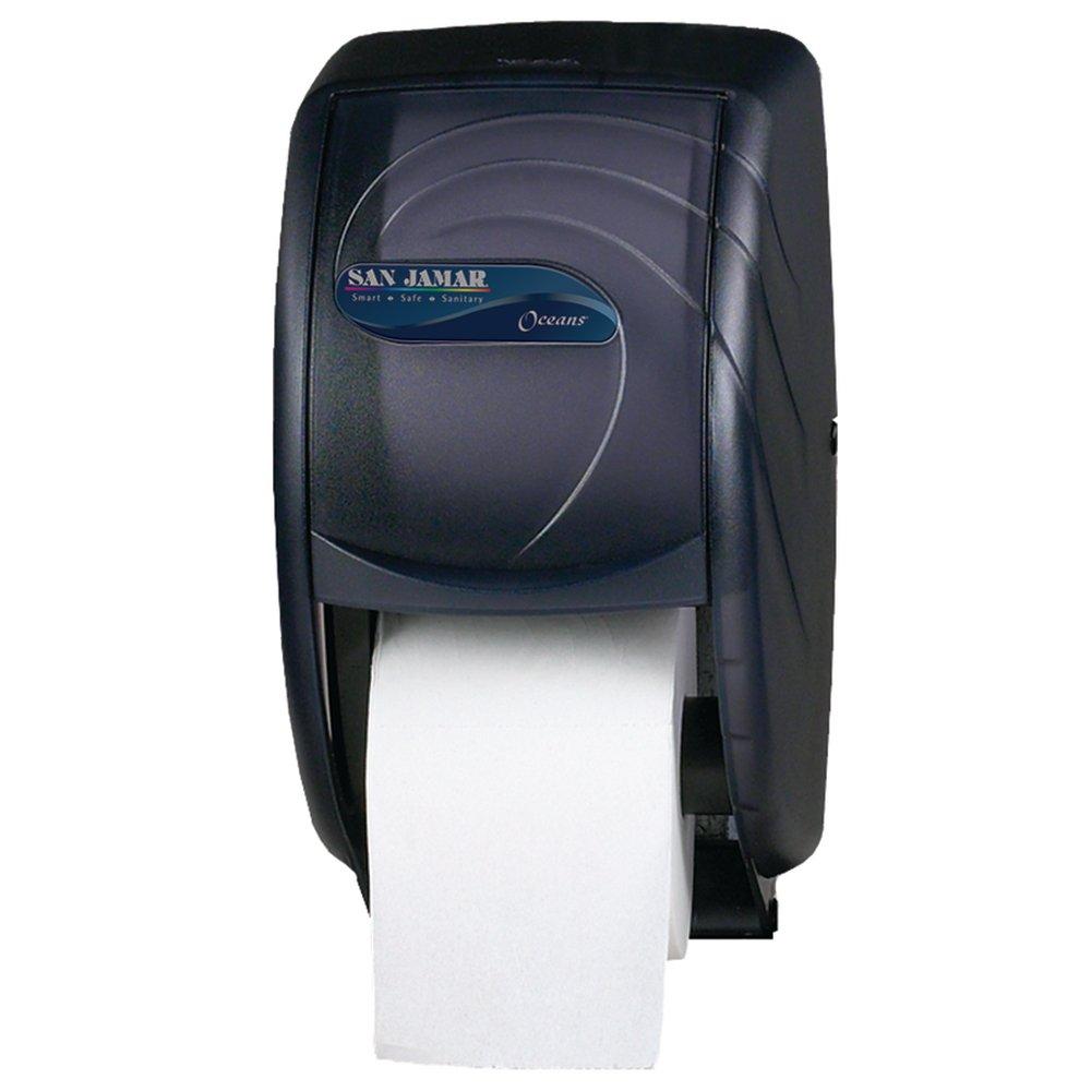 San Jamar Black 12-3/4 x 7-1/2 in. Toilet Tissue Dispenser 