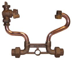 7 in. Copper 5/8 x 3/4 in. Meter Setter Horizontal 3/4 in. Mac-Pac Compression Inlet/Outlet Ball Valve x Meter Nut Lead Free