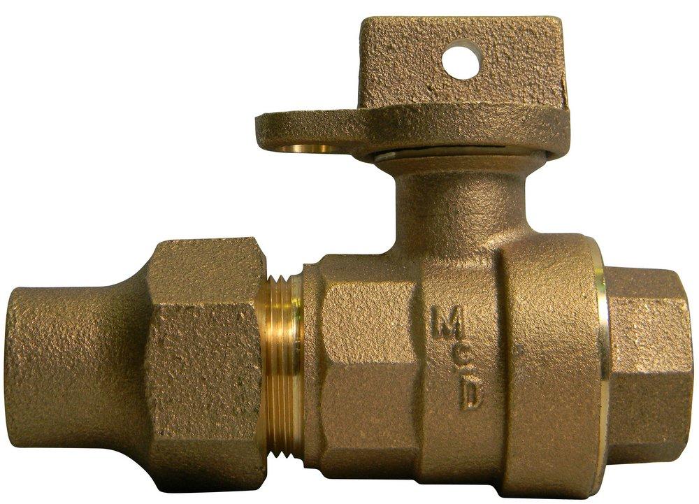 A.Y. McDonald Flared x FNPT Brass Ball Curb Stop with Lockwing 