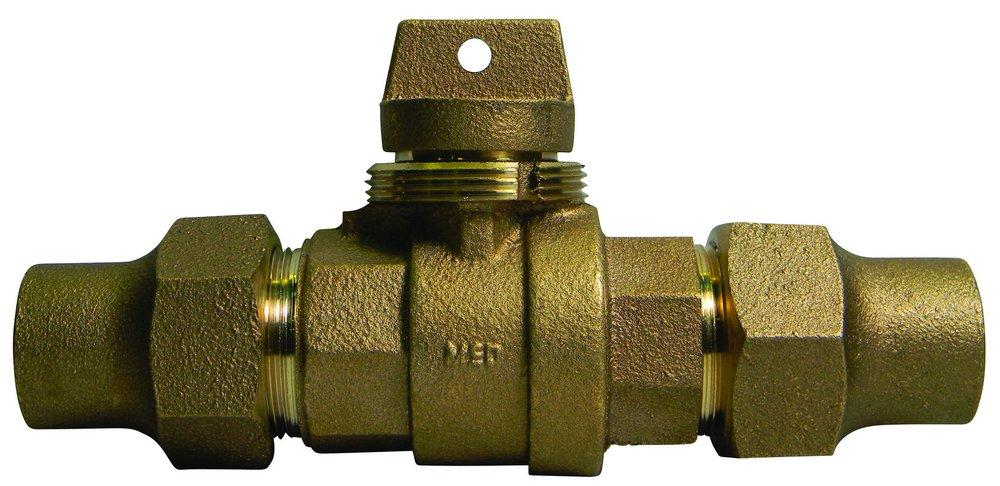 A.Y. McDonald Flared Brass Ball Valve Curb Stop Minneapolis Pattern 