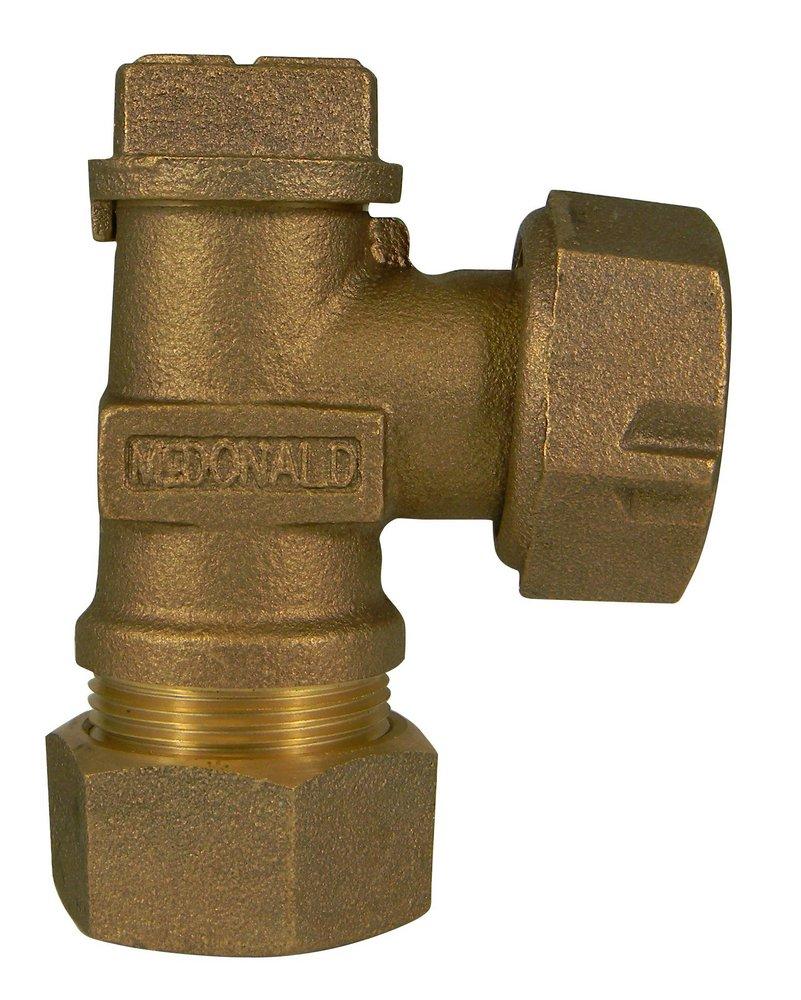 A.Y. McDonald Compression x Meter Swivel Nut Brass Angle Meter Valve 